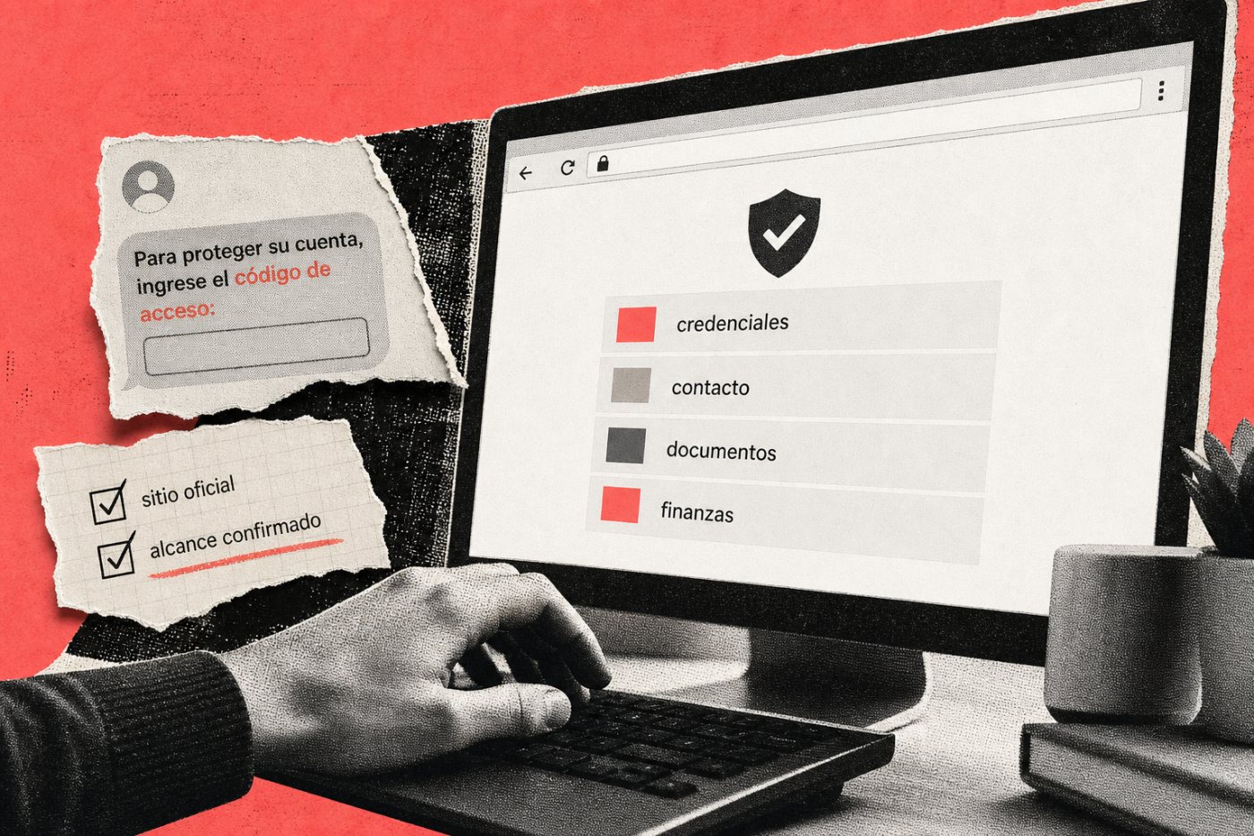 Una persona verifica el alcance de una filtración mediante el canal oficial y evita responder a un mensaje sospechoso.