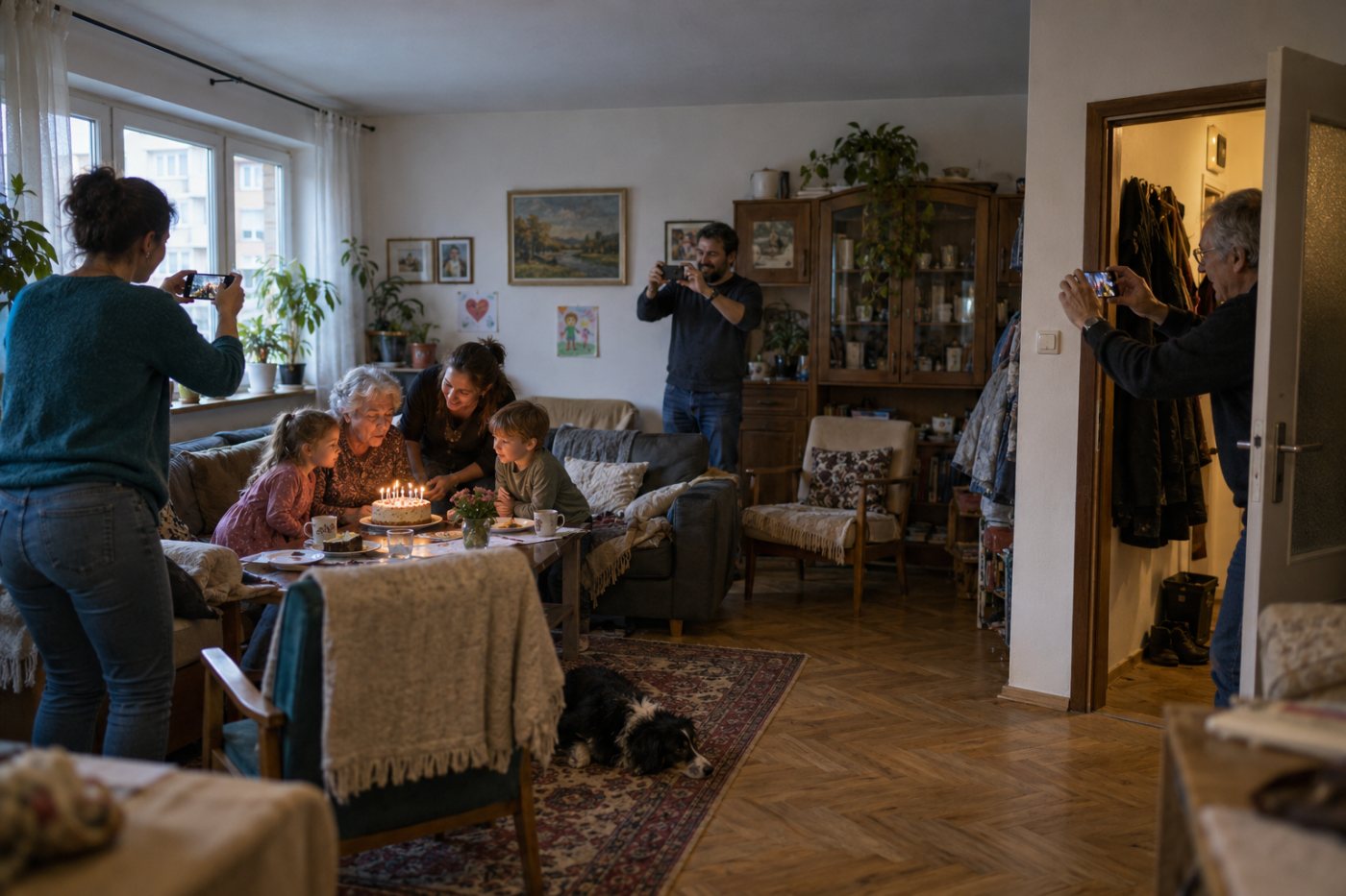 Rodina vytvára spoločné fotografie, ktoré môže po presune organizovať a zdieľať cez Ente Photos.