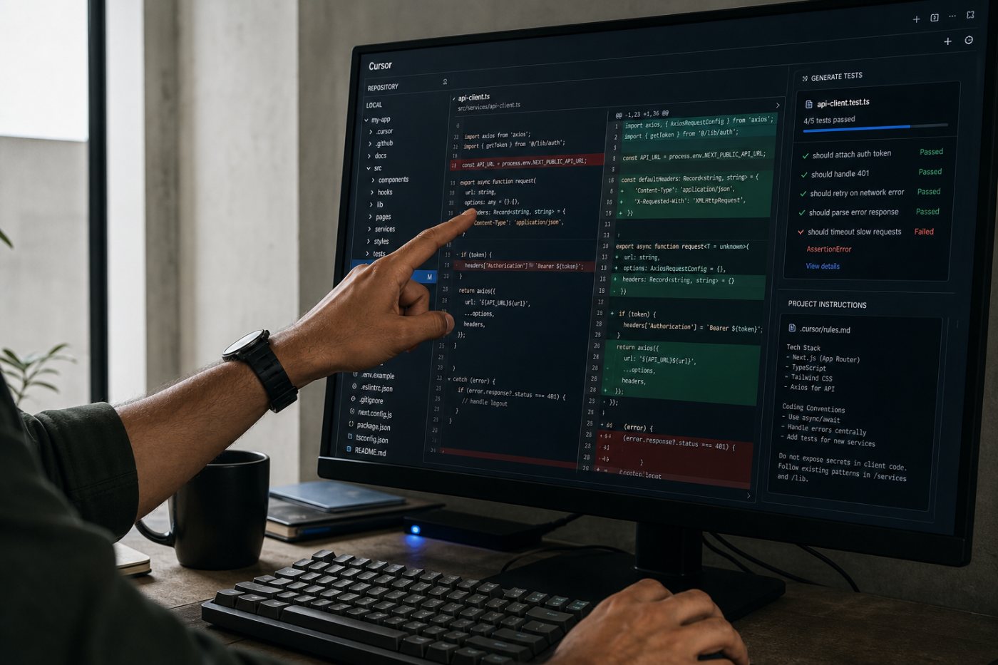 Cursor workflow-এ OpenAI-নির্ভর refactor, test ও project instruction চিহ্নিত করার প্রক্রিয়া