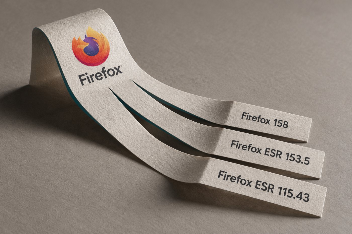 Firefox reguler dan dua jalur Firefox ESR memiliki versi perbaikan keamanan yang berbeda.
