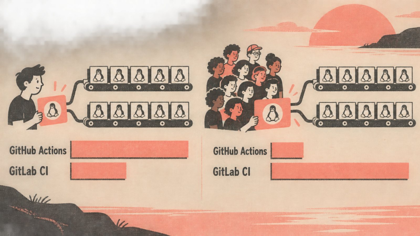 GitHub Actions vagy GitLab CI: a csapatlétszám fordíthatja meg a számlát
