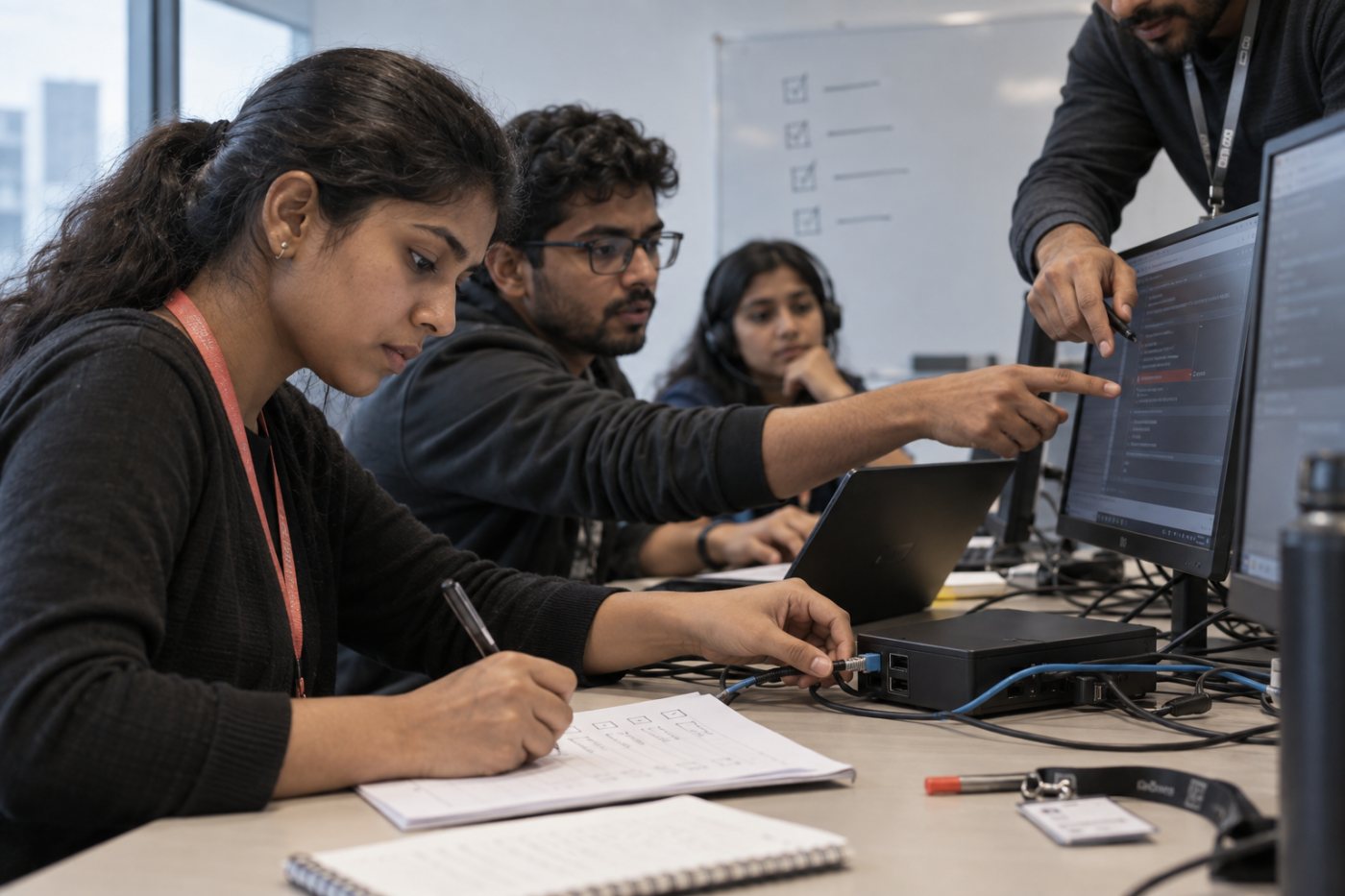 Accenture इंजीनियर Gemini Enterprise तैनाती का प्रशिक्षण पूरा करते हुए, जो 1,000 सदस्यीय लक्ष्यित कार्यबल की निर्माण प्रक्रिया दिखाता है।