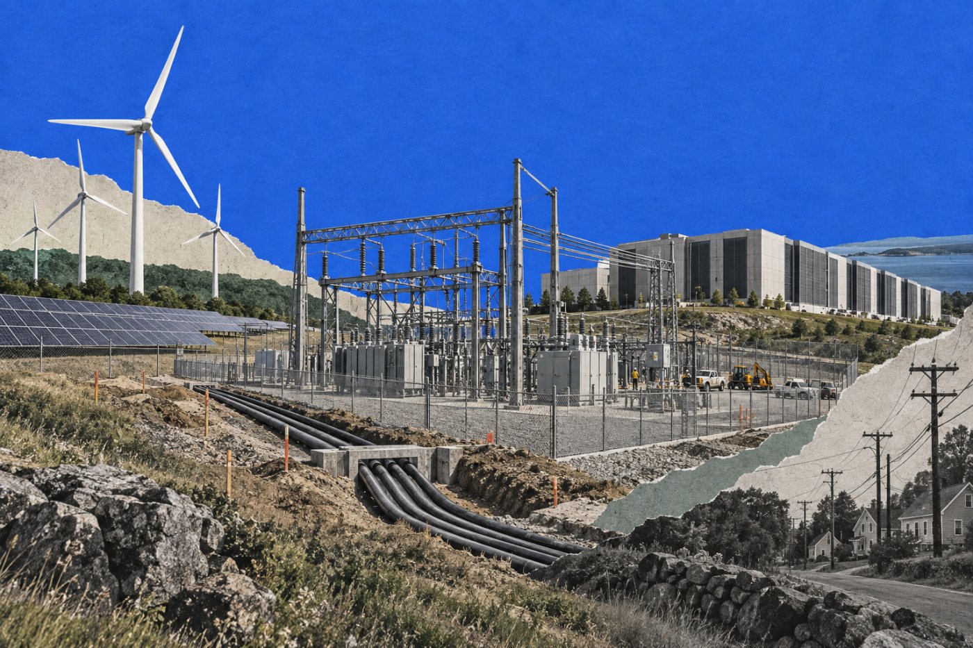 Un gran centro de datos conecta nueva energía limpia e infraestructura eléctrica asumida por el proyecto.