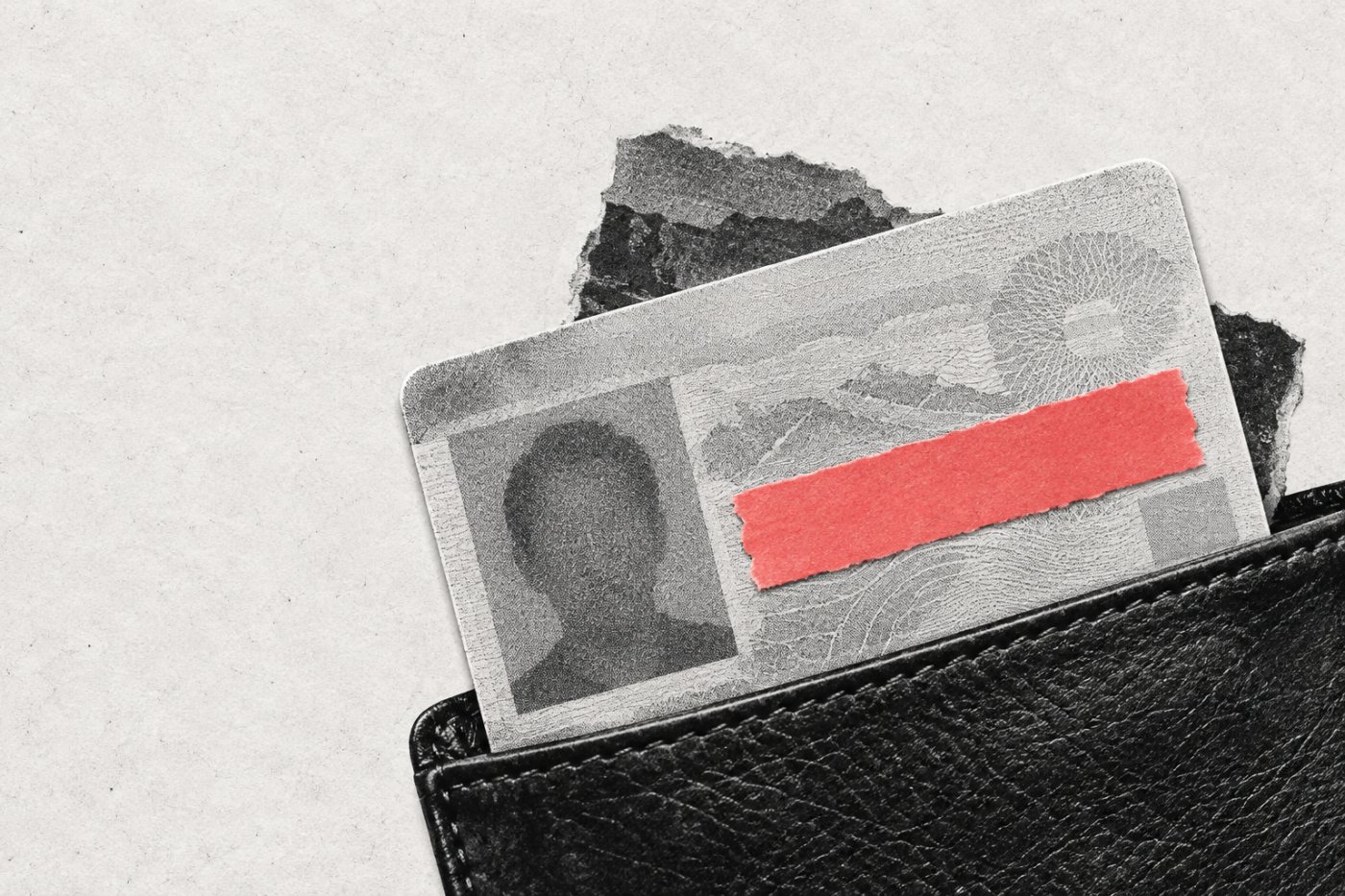 A government ID remains intact while its confidential number is concealed, illustrating the limited scope of removing a search result.