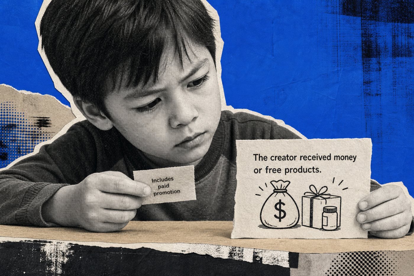 Évaluation de la compréhension d’une mention de promotion rémunérée par un jeune public.