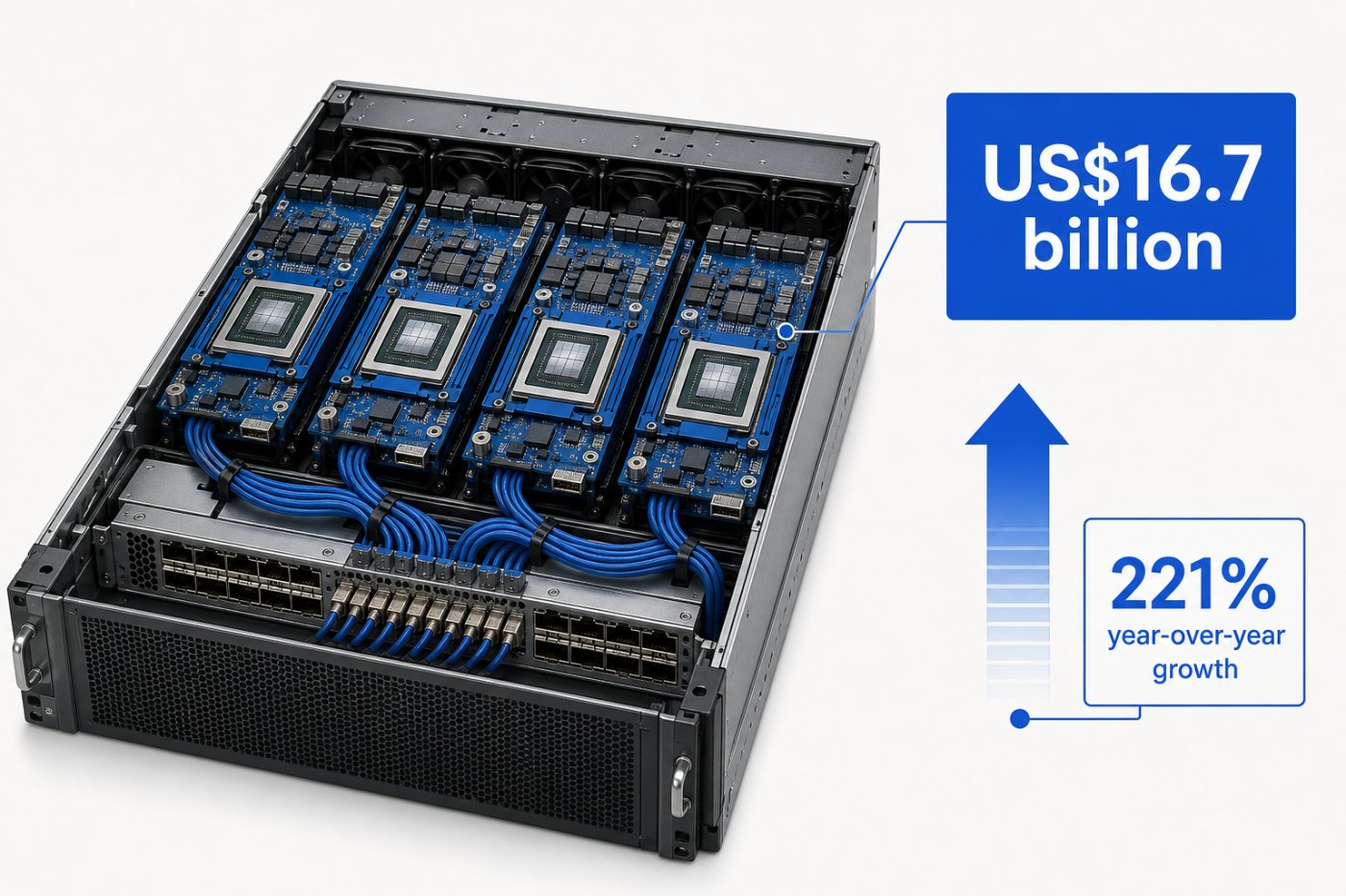 Semicondutores de IA da Broadcom sustentam receita trimestral de US$ 16,7 bilhões e crescimento anual de 221%.