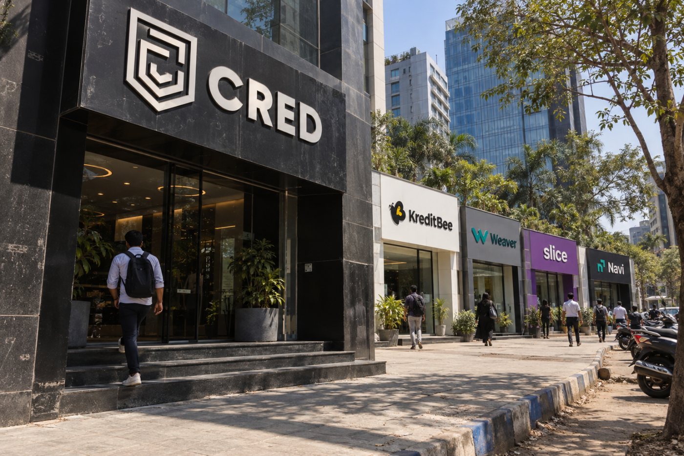 CRED-এর বড় রাউন্ডের সঙ্গে KreditBee, Weaver, Slice ও Navi-এর রাউন্ডের আকারের তুলনা।