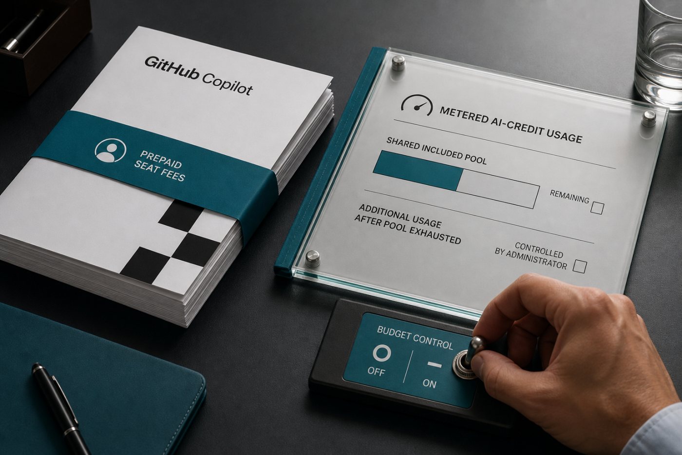 Chi phí GitHub Copilot được tách thành phí ghế trả trước và AI credits phát sinh sau khi quỹ chung cạn.
