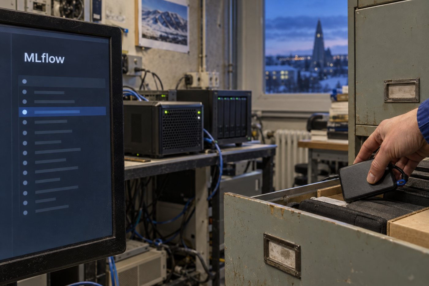 Keyrsla í MLflow skilur lýsigögn og líkanaafurð að fyrir geymslu.
