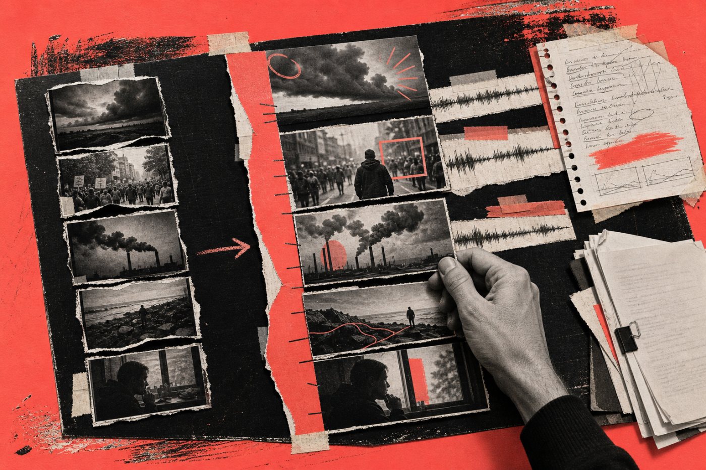 Third-party footage gains a new explanatory narrative through original commentary and substantive editing.