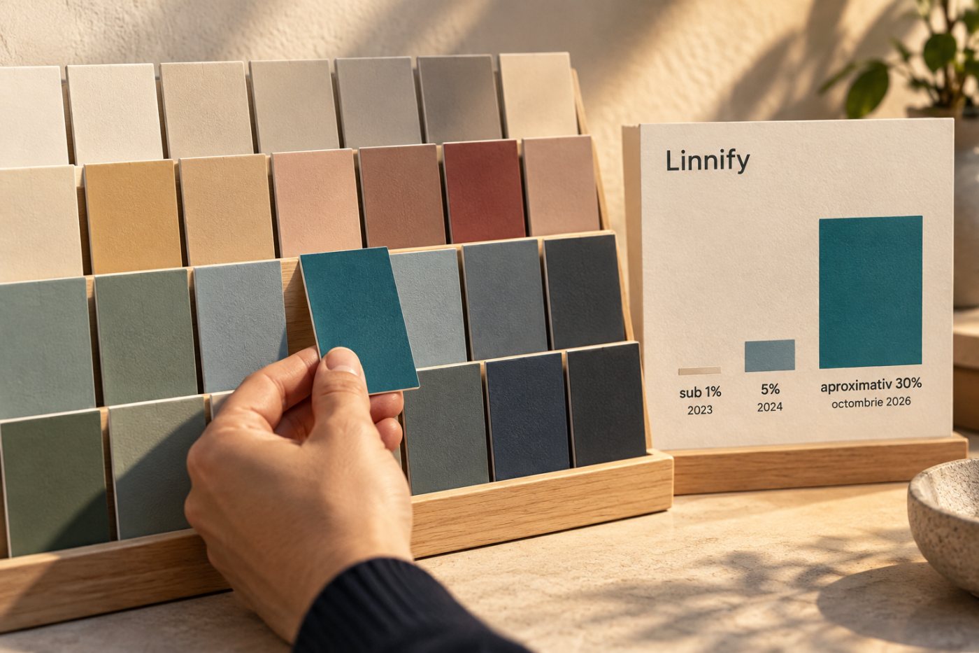 Gustav, sistemul dezvoltat de Linnify pentru Kober, sprijină alegerea culorilor și recomandarea produselor.