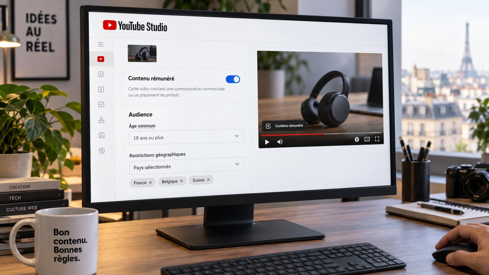 Partenariats YouTube : l’âge et le pays deviennent des réglages visibles
