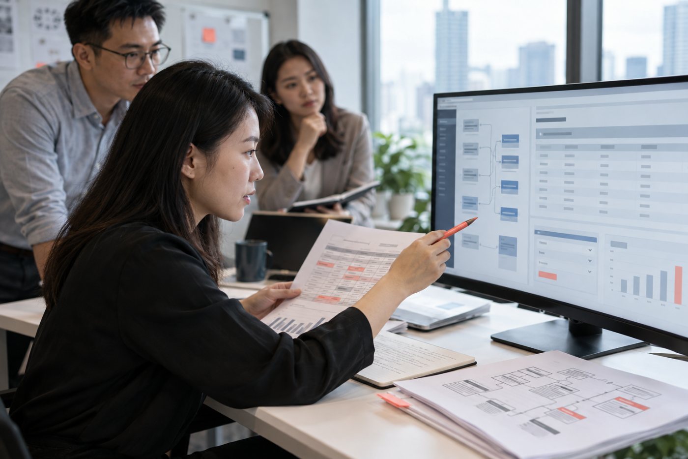 Đội dữ liệu đối chiếu schema, định nghĩa KPI và bằng chứng trước khi cấp quyền dữ liệu thật