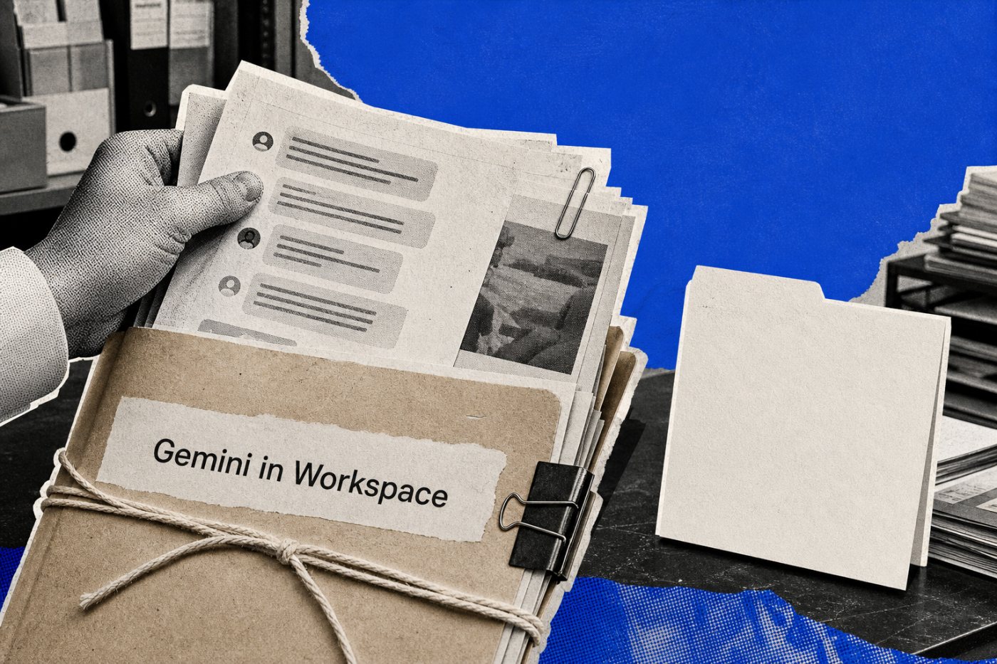 Administrador preserva o histórico do painel anterior em uma exportação Gemini in Workspace separada das novas sessões.