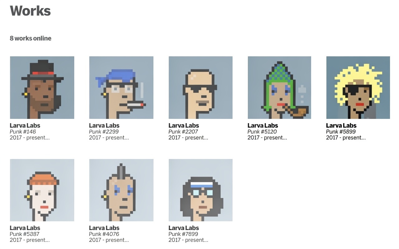 CryptoPunks Enter the Canon: MoMA Adds Eight Iconic NFTs to Permanent Collection