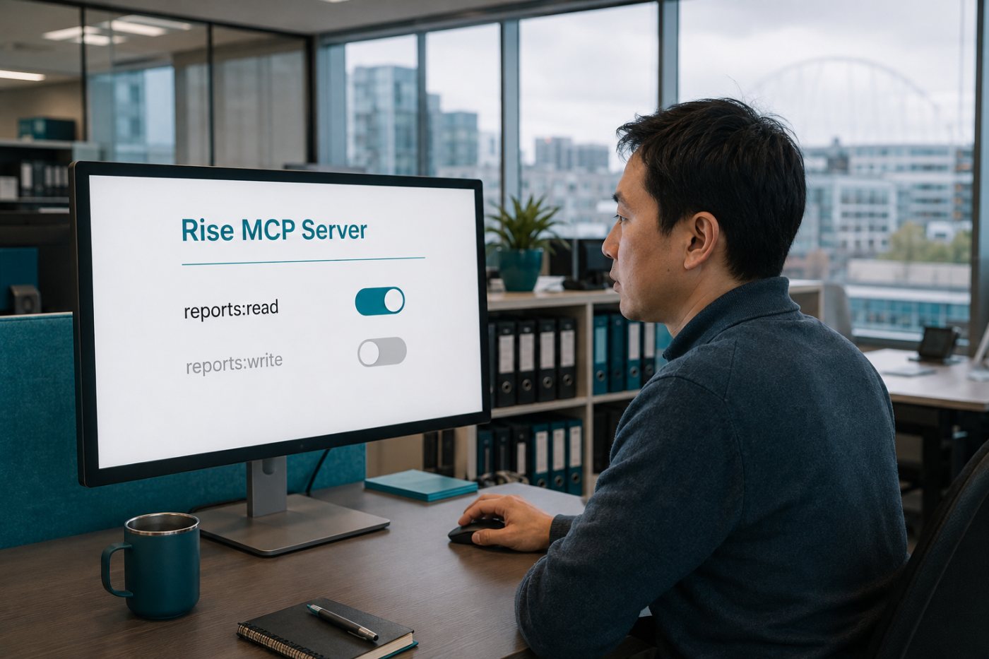 RiseのOAuth認証でreports:readとreports:writeが分離され、保存権限のない操作が制限される