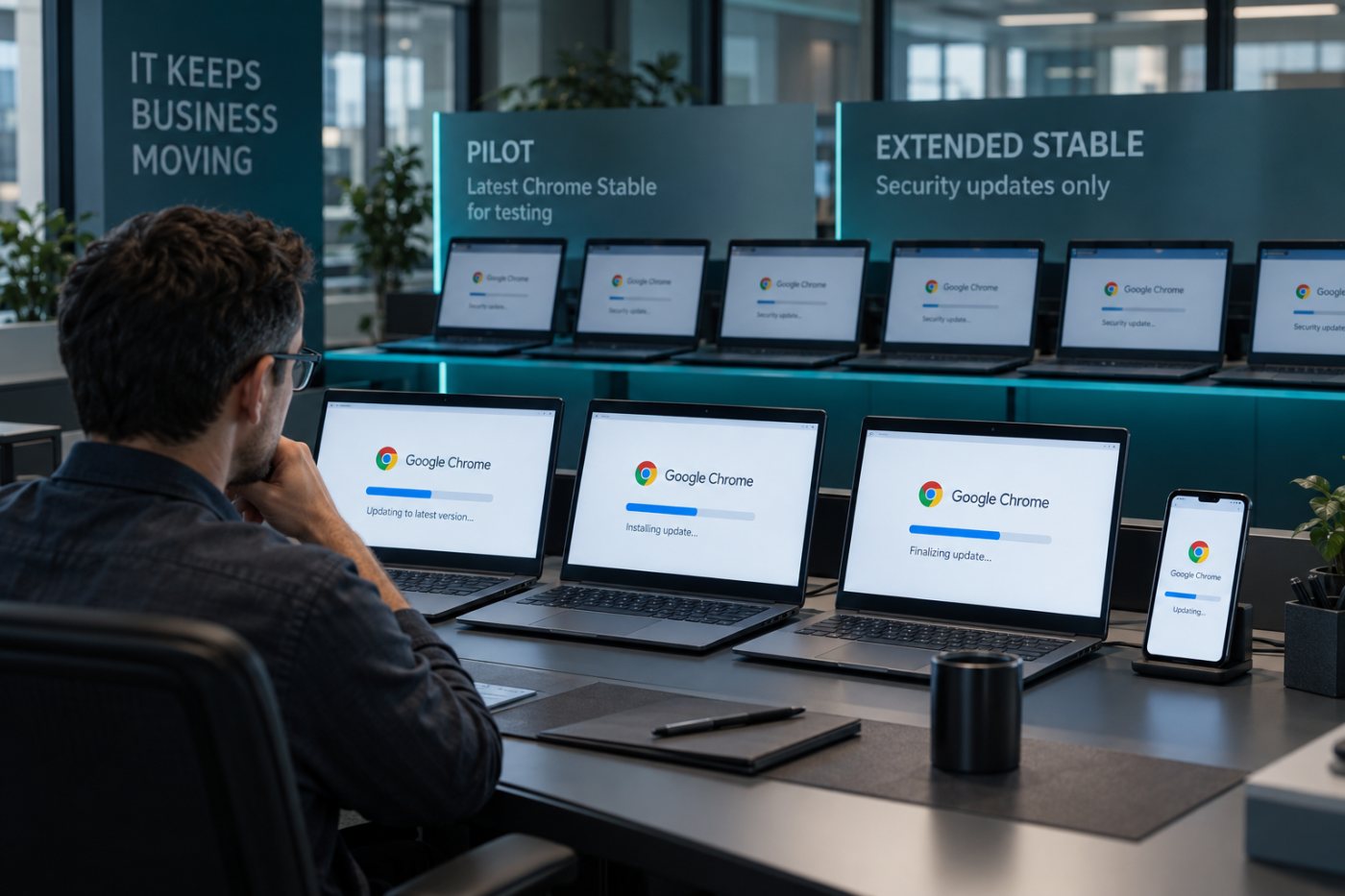 توزيع مؤسسي يفصل بين إصدار Chrome المستقر كل أسبوعين والتصحيح الأمني لأجهزة Extended Stable