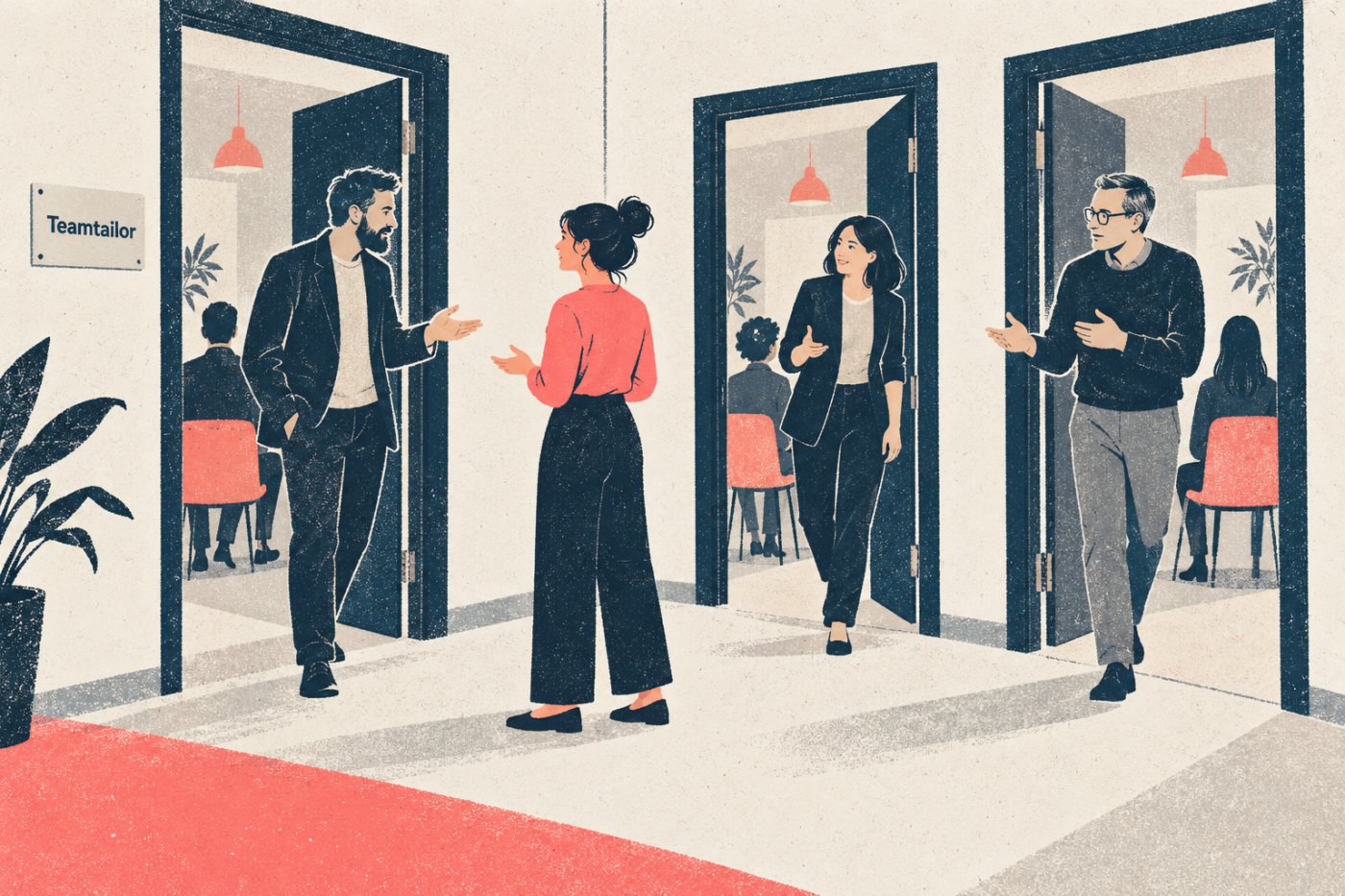 Współpraca rekrutera z menedżerami po rozmowach z kandydatami jako codzienne kryterium wyboru między Recruitee a Teamtailor.