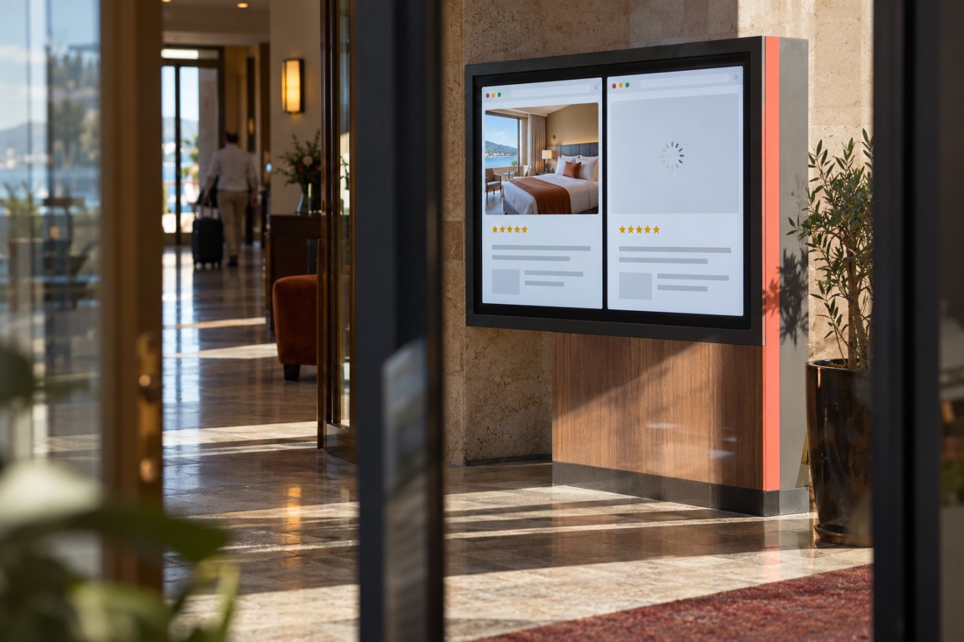 Een hotelreviewpagina laat het verschil zien tussen vooraf gebouwde statische uitvoer en levering via een server.
