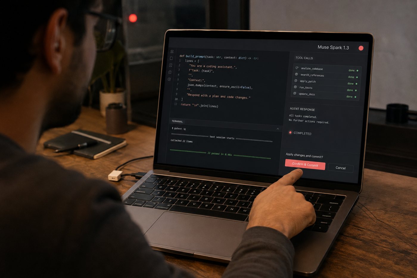 Muse Spark 1.3’ün Muse Code içinde xhigh yapılandırmasıyla uzun süreli kodlama görevini tamamlaması