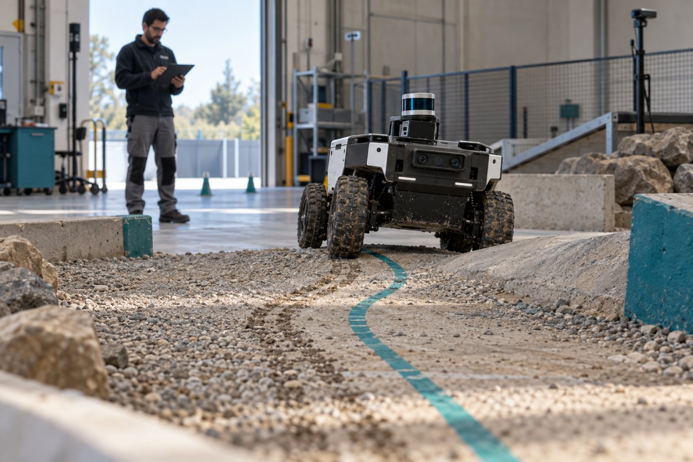 Atraso de sensor e variação do ambiente revelam uma diferença entre o comportamento simulado e o movimento real da máquina.