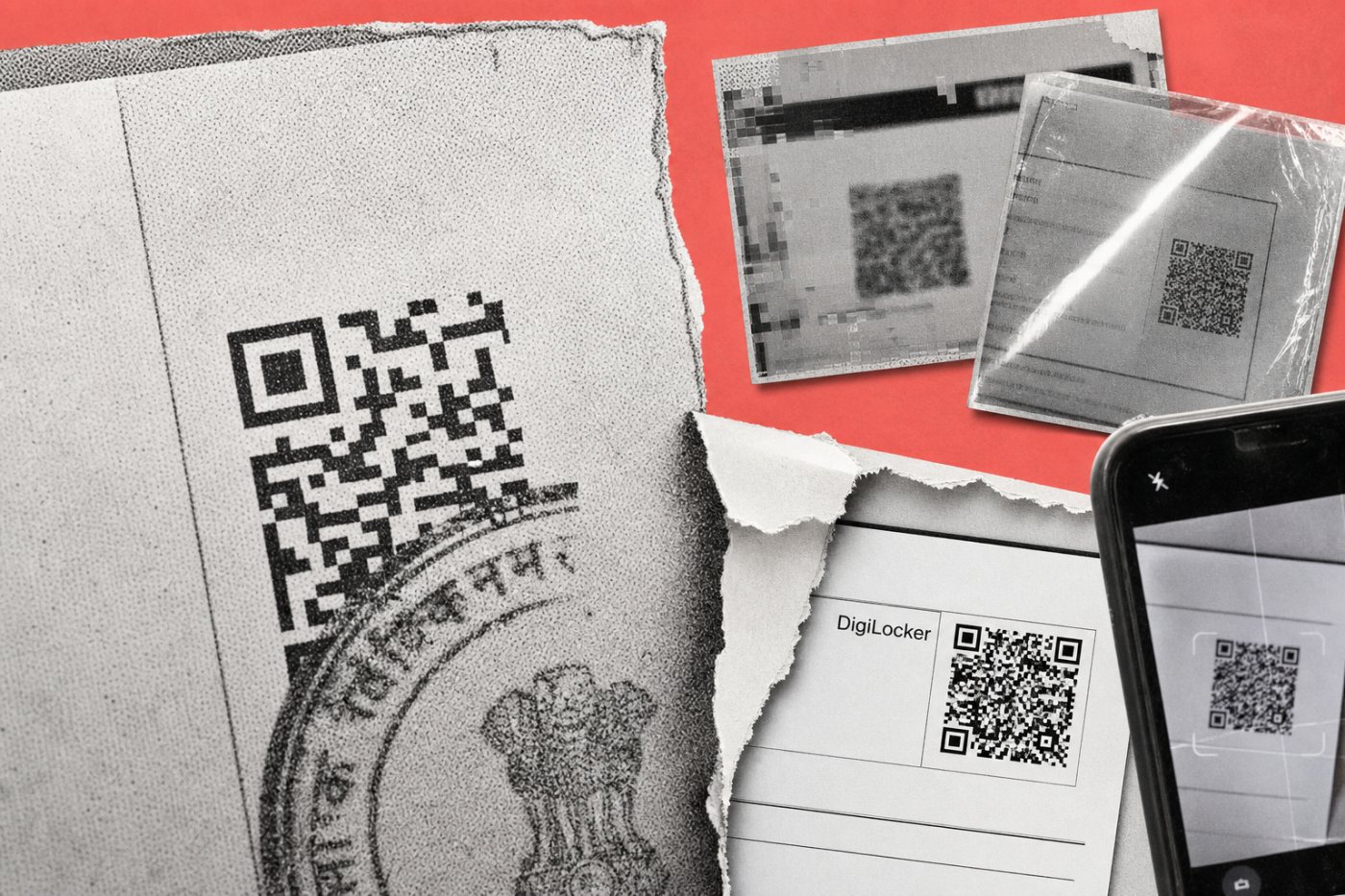 अधूरे QR, धुँधले स्क्रीनशॉट और चमक के कारण असफल स्कैन की जाँच तथा मूल PDF से पुनः प्रयास