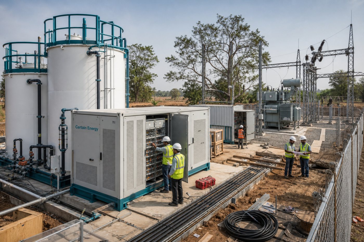 Das geplante netzgekoppelte System in Indien soll die Mangan-Flow-Technik von Certain Energy im Megawattstundenmaßstab erproben.