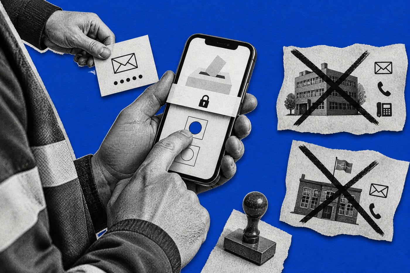Un membre syndiqué vote grâce à un accès envoyé sur ses coordonnées personnelles, séparées des moyens contrôlés par l’employeur.
