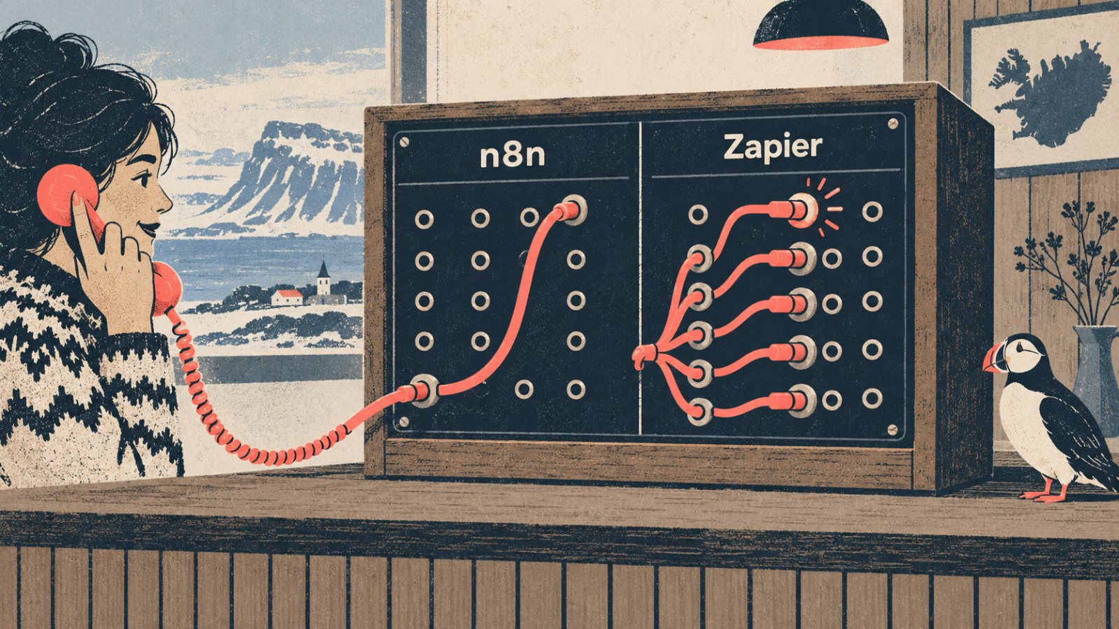 n8n eða Zapier: eitt langt gervigreindarferli getur snúið kostnaðinum