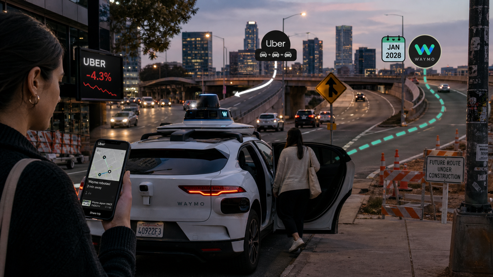 Uber Stock Falls as Waymo Plans to End Austin and Atlanta Exclusivity