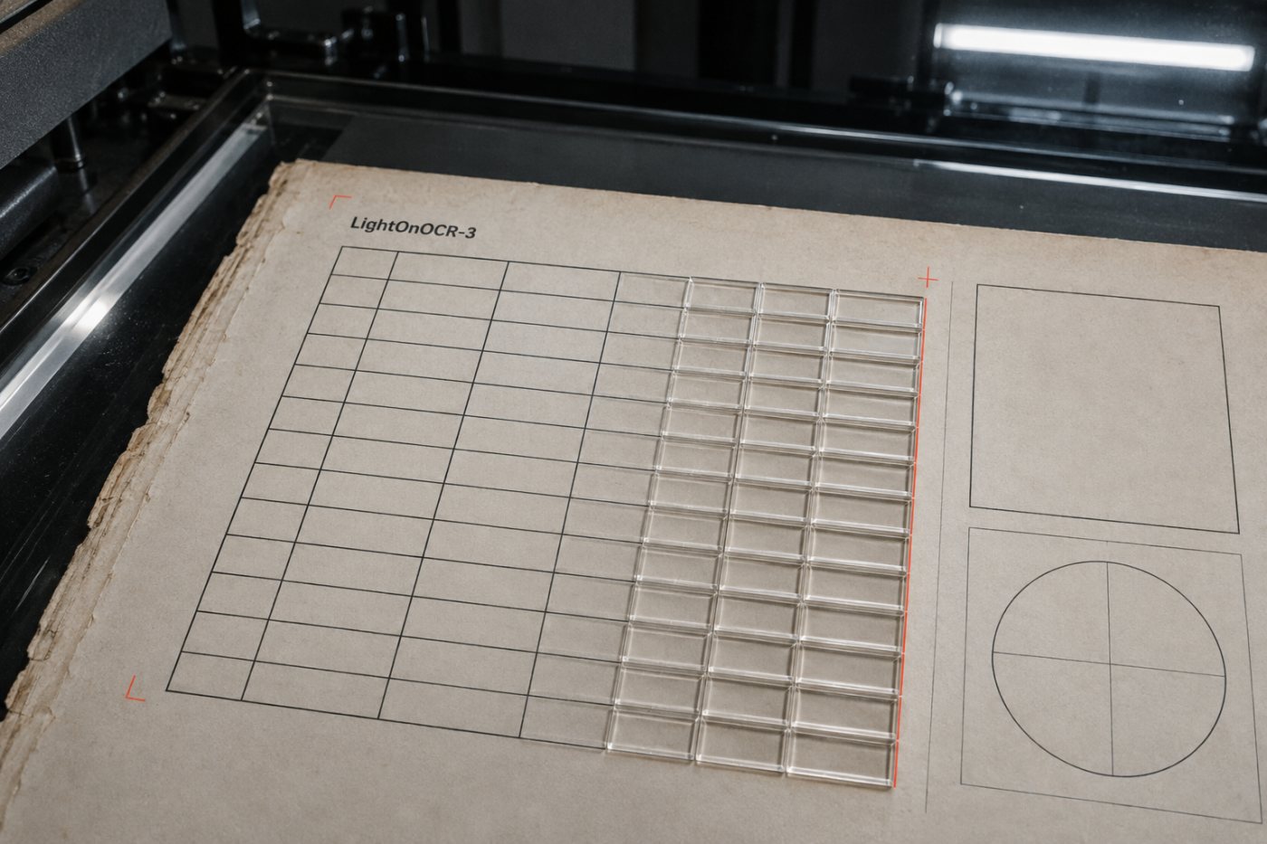 LightOnOCR-3 distingue les cellules d’un tableau et conserve leur organisation dans une sortie structurée.