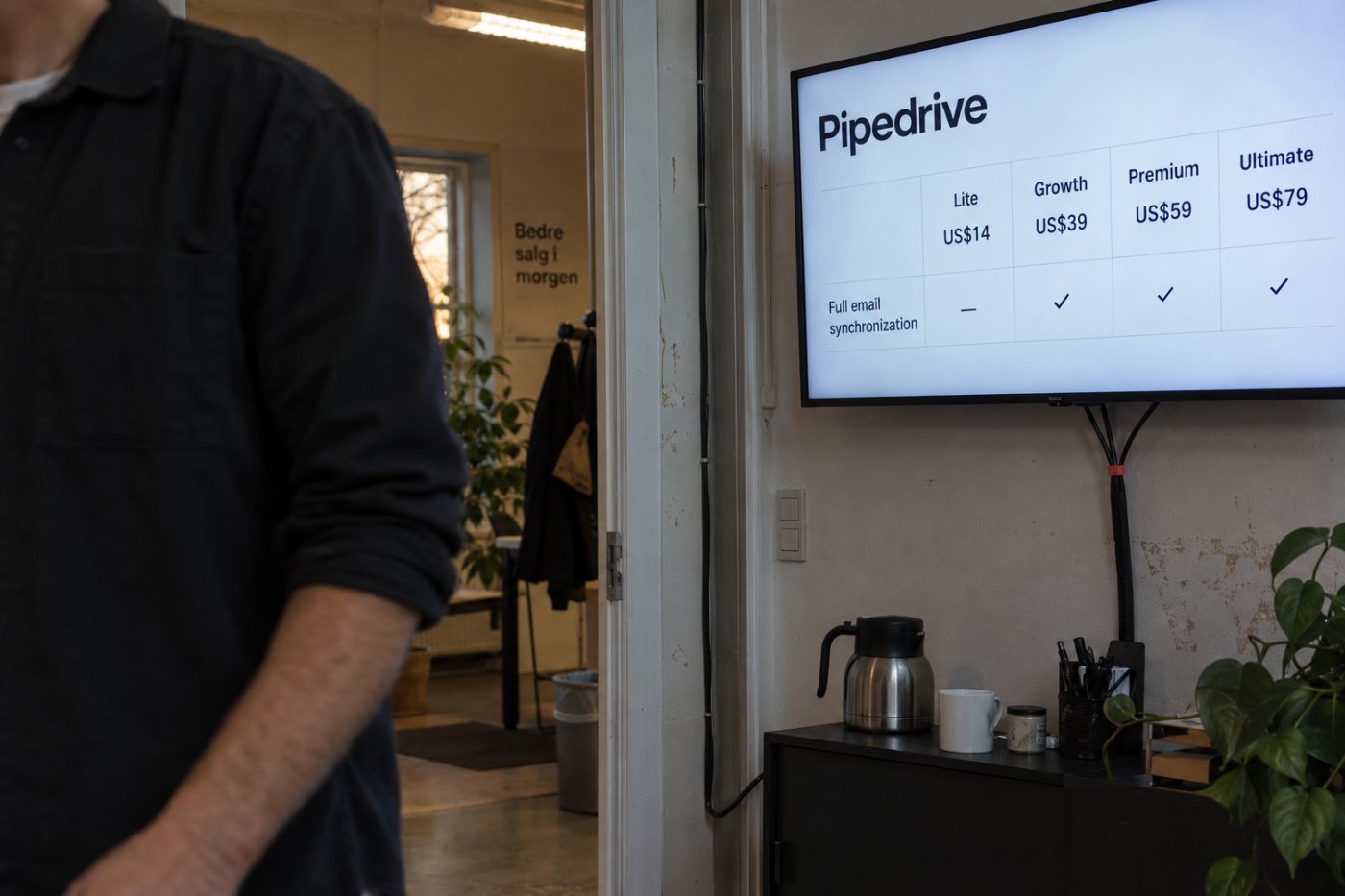 Pipedrives fire planer stiger i pris pr. plads, mens fuld e-mailsynkronisering begynder på Growth.