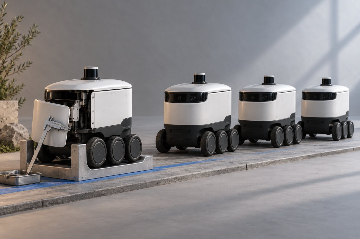 Autonomu piegādes robotu atšķirīgām versijām nepieciešams noteikt, kuri pārbaužu rezultāti attiecas uz katru konfigurāciju.