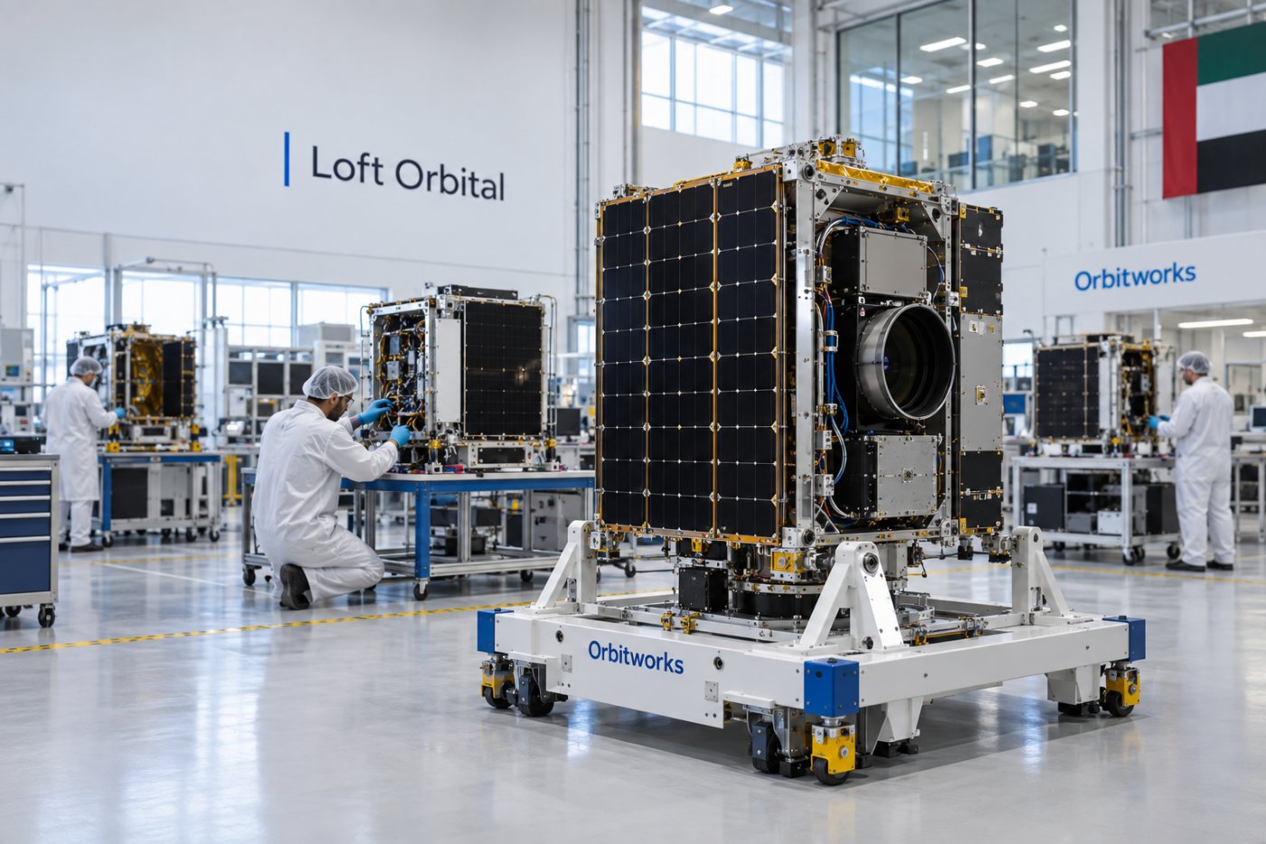 Orbitworks fabrica em Abu Dhabi os satélites que serão desenvolvidos e operados com tecnologia da Loft Orbital