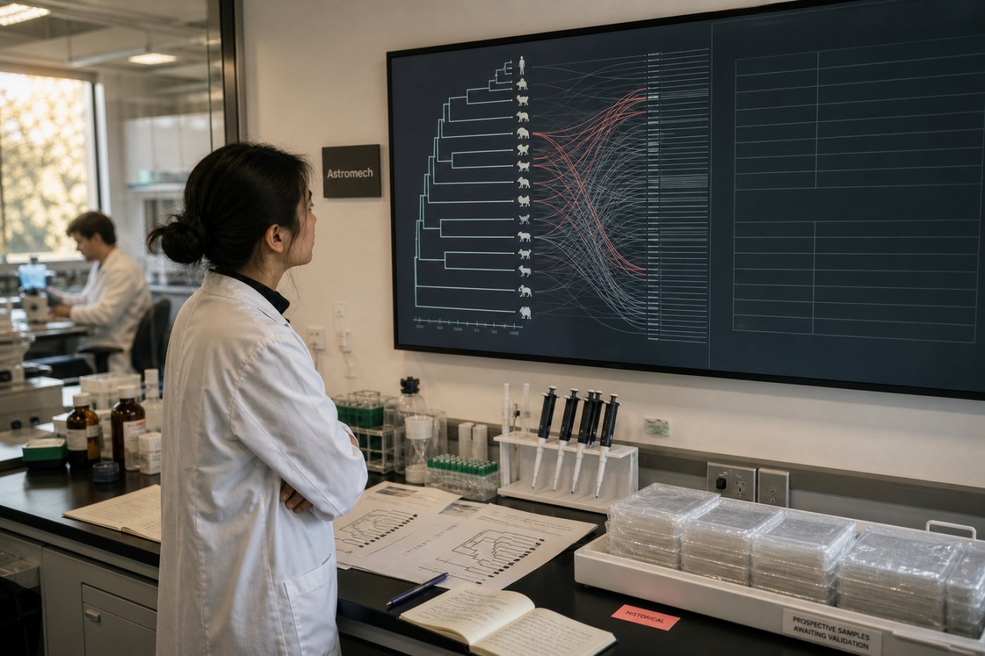 Astromech maps 46 longevity-associated genes across evolutionary history, a retrospective result rather than a confirmed forecast.