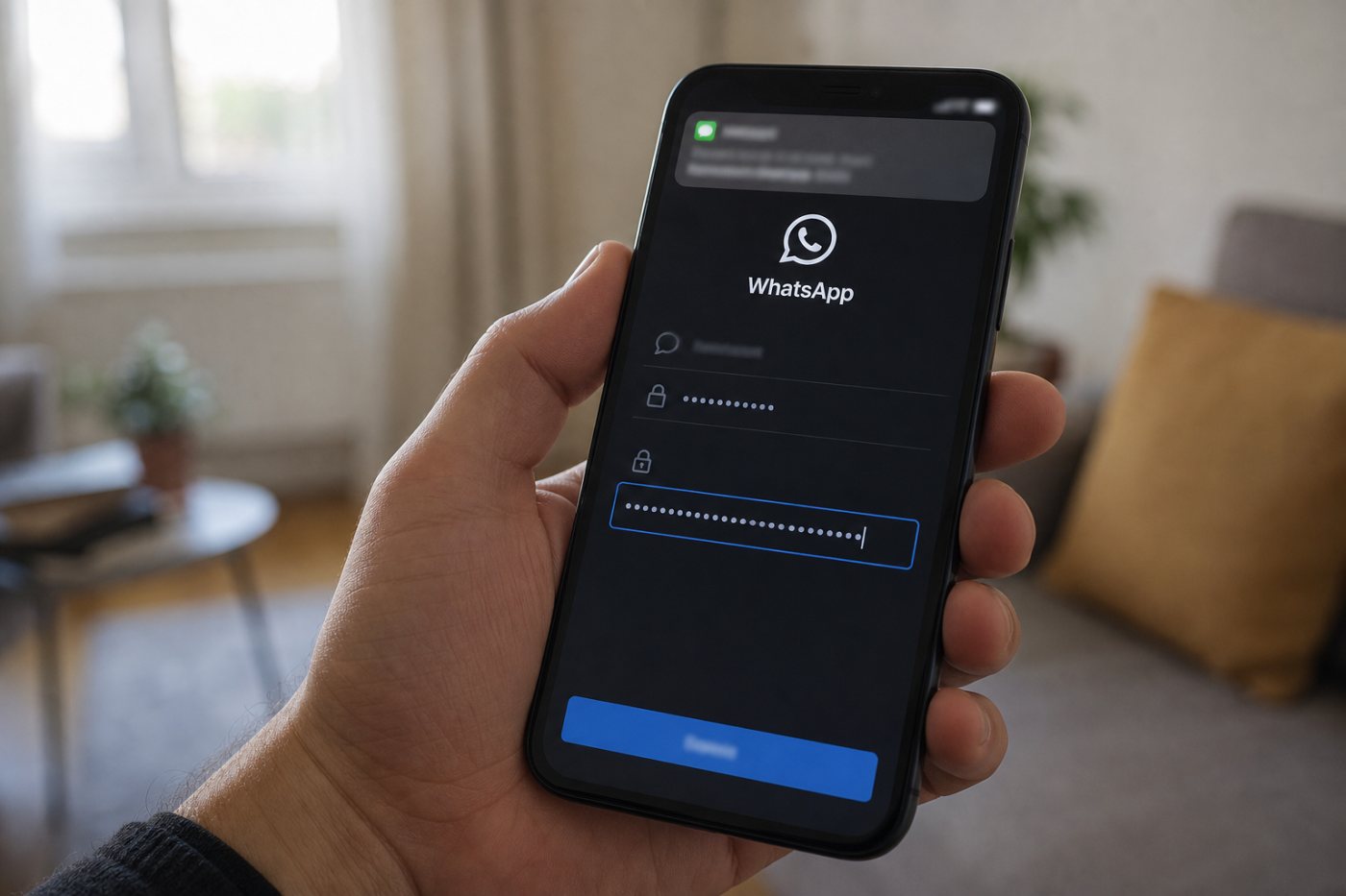 WhatsApp kaydında SMS kodunun ardından ayrı iki adımlı doğrulama parolasının istenmesi