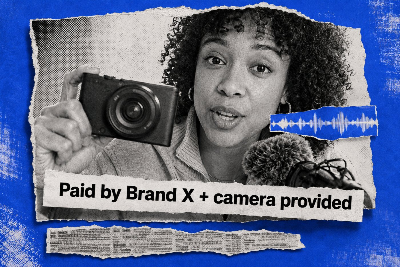 A video discloses brand payment when the sponsored product is first recommended.