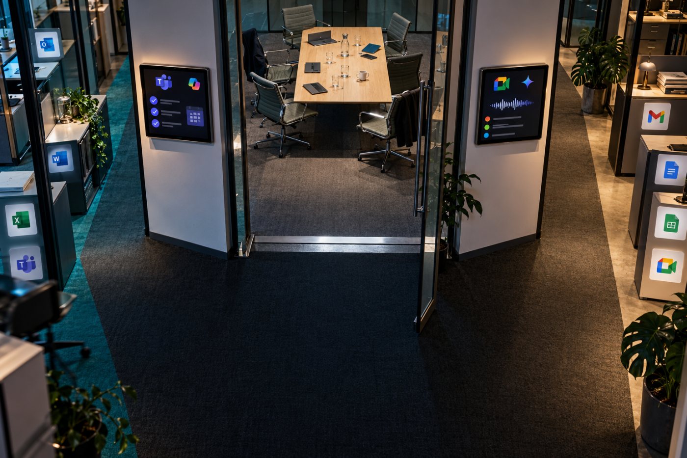Microsoft Teams und Google Meet führen Besprechungsnotizen in die jeweilige bestehende Arbeitsumgebung.