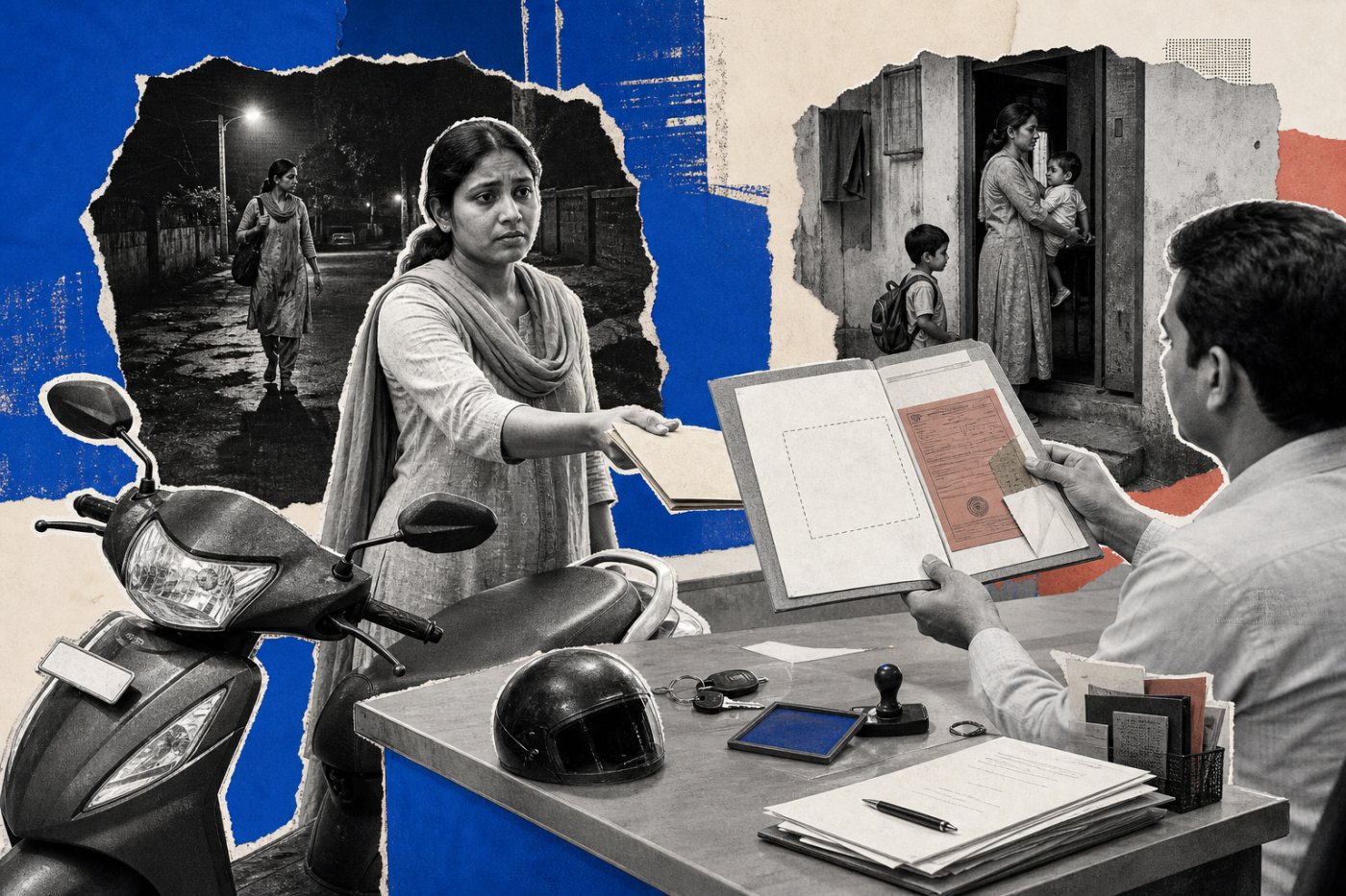 दोपहिया वाहन उपलब्ध होने पर भी जमानत और आय इतिहास के अभाव में रुका गिग काम का वित्तपोषण