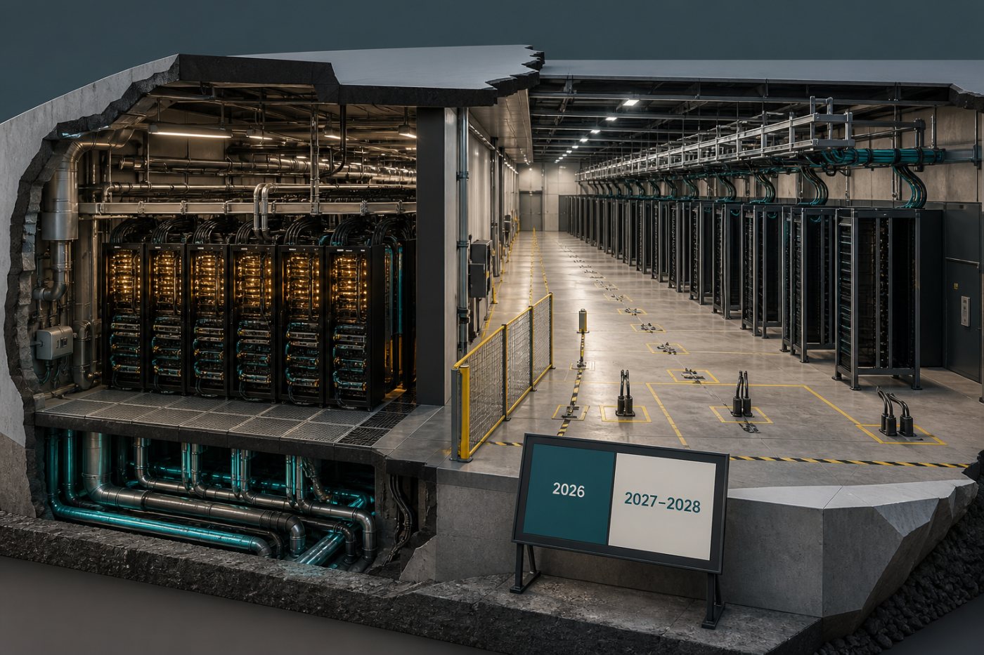 Công suất GPU đang hoạt động được tách khỏi khu vực AWS chuẩn bị cho đợt bổ sung trong năm 2027–2028.