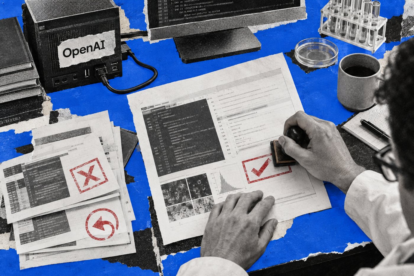 Ein OpenAI-Coding-Agent bearbeitet eine abgegrenzte Forschungsaufgabe, deren Ergebnis ein Mensch bewertet.