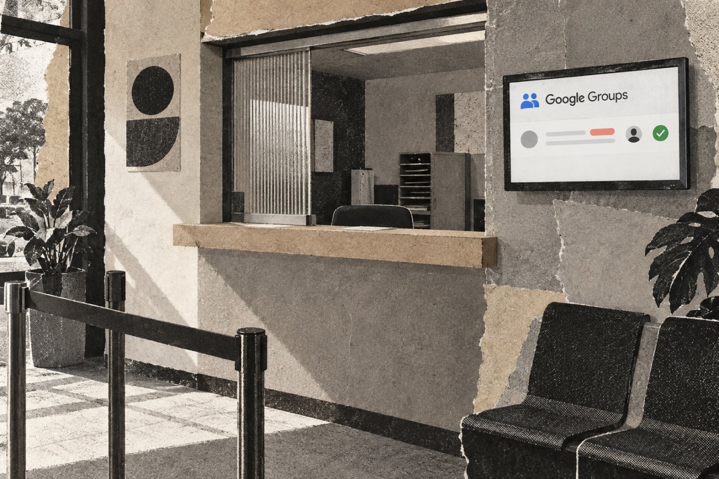 Разговор у Google Groups има одвојену ознаку теме и статус завршеног захтева.