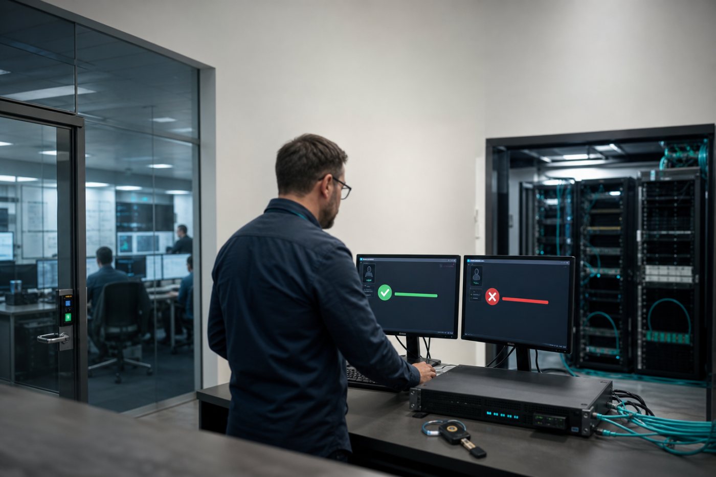 Team-scoped AI gateway identities receive only permitted provider access while a revoked credential is rejected.