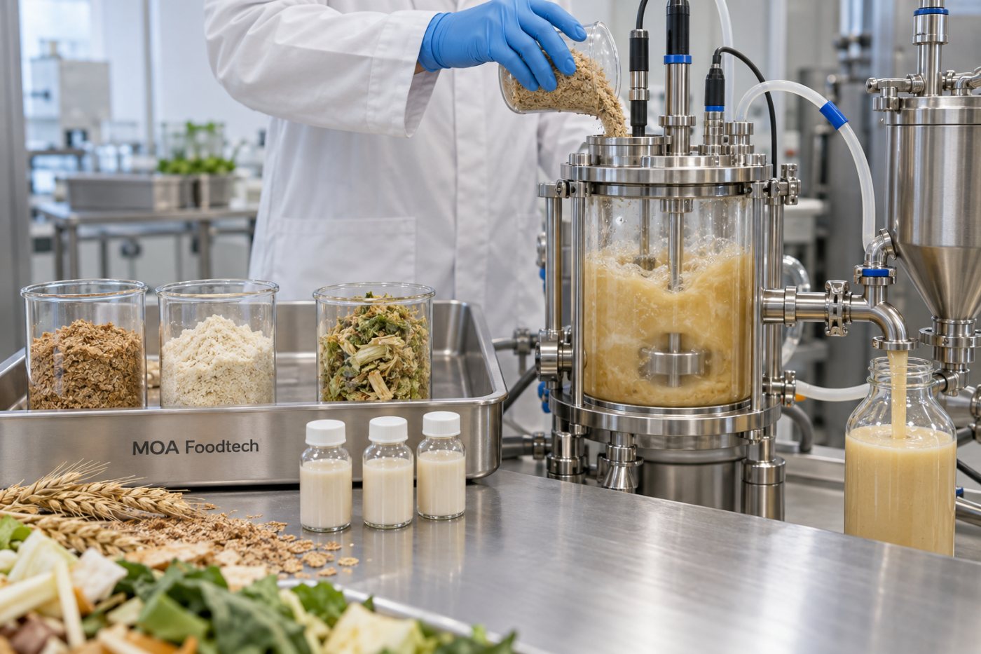 MOA Foodtech kombiniert Lebensmittelnebenströme und Hefekulturen zu einem optimierten Fermentationsprozess.
