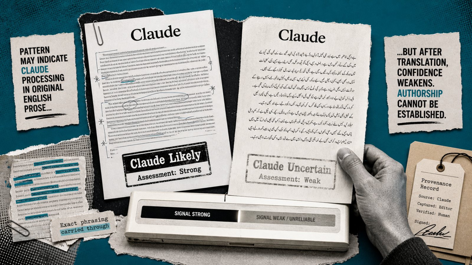 Claude کا پوشیدہ watermark ثبوت نہیں: ترجمہ اسے کمزور کر سکتا ہے