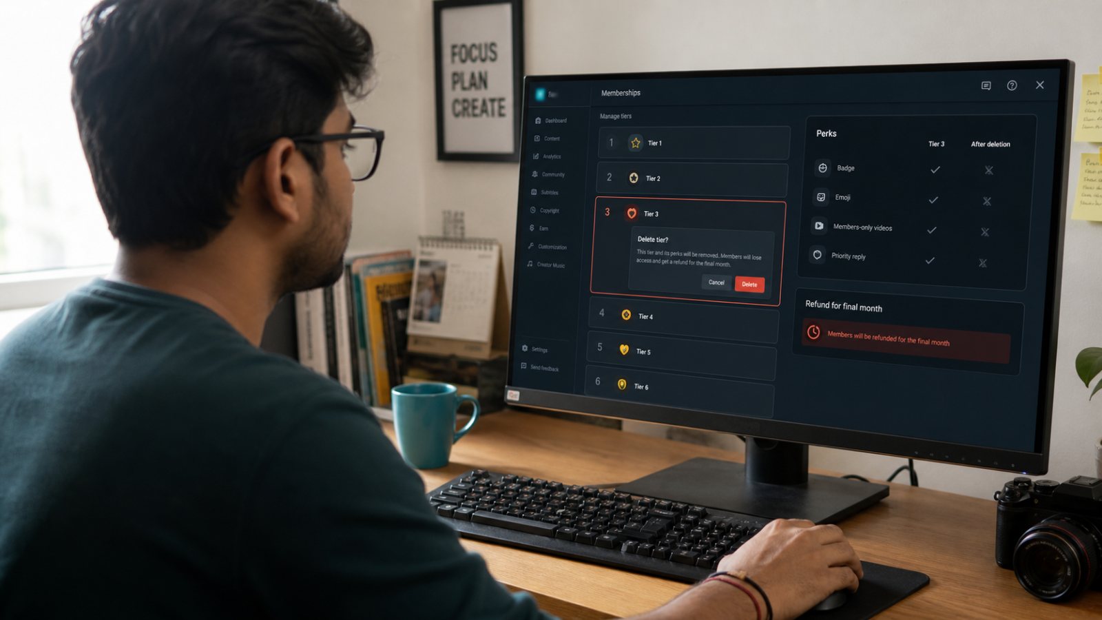 Channel Membership के छह स्तर बन सकते हैं—एक हटाया तो सदस्य भी जाएँगे