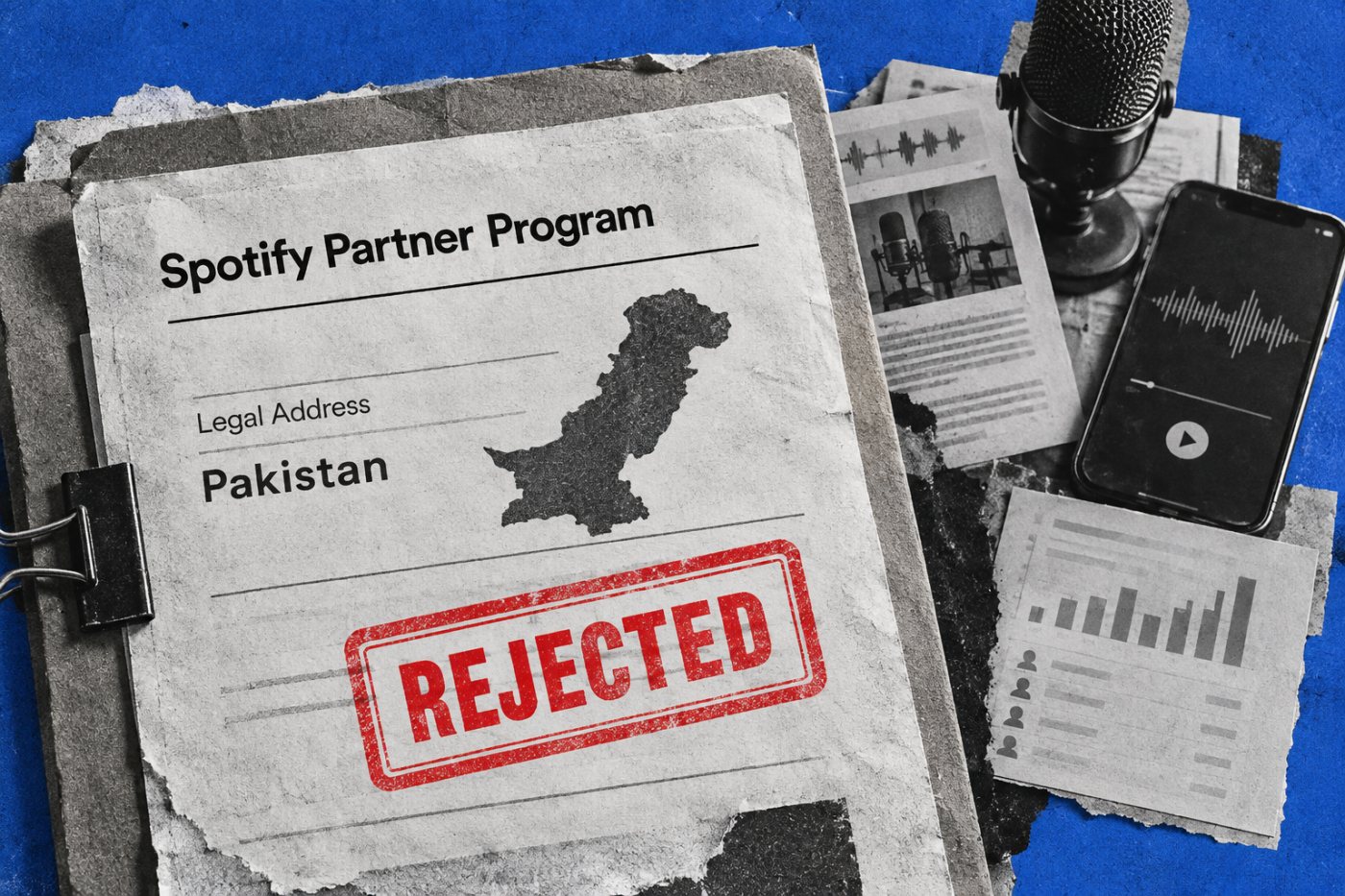قانونی پتے سے شروع ہونے والا eligibility flow، جس میں hosting، episodes، hours اور audience بعد کے مراحل ہیں
