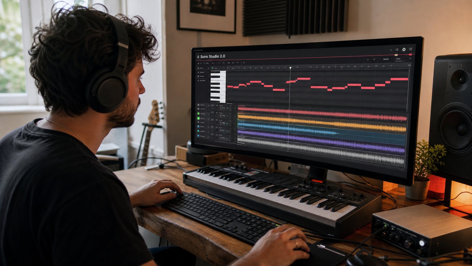 Suno Studio 2.0 suma MIDI y plugins creados por chat, solo en Premier