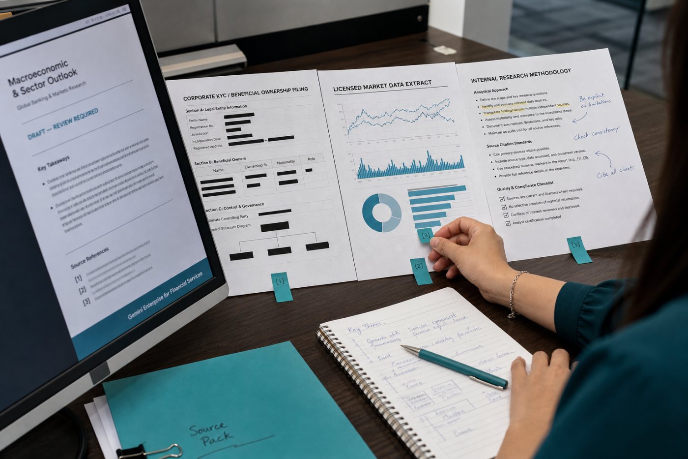 Financial Research agent tổng hợp dữ liệu KYC và thị trường thành báo cáo có nguồn, còn quyết định vẫn do nhân sự ngân hàng phê duyệt