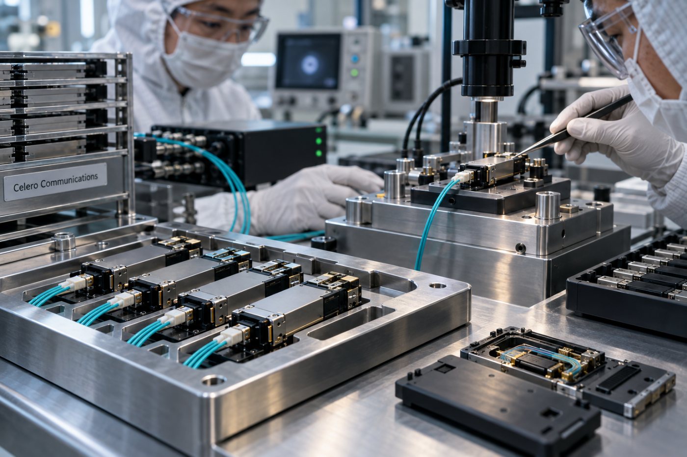Komponen interkoneksi optik AI menjalani kualifikasi kemasan, konsistensi, dan kompatibilitas untuk kesiapan produksi.